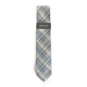 Michael Kors Necktie 3" Green Sutton Plaid Standard Length Silk Blend NEW